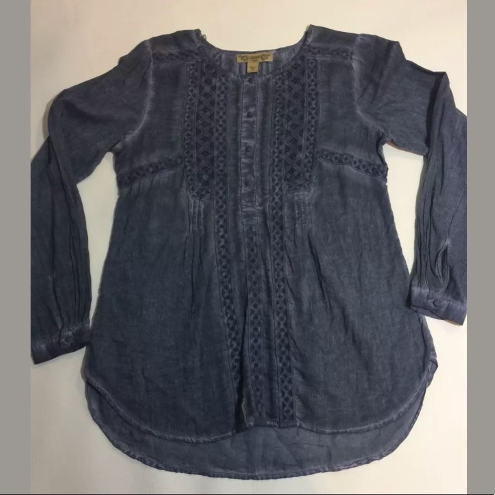 Vintage America blues boutique shirt top Xs womens